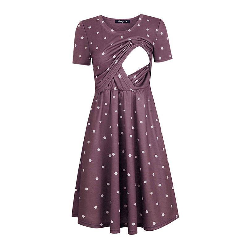 Comfortable Full Open Button Calf Length Maternity Dress with Mandarin  Collar - A-line Pattern - Feeding Option Included - Suitable for Pregnancy  Period | Mommies Maternity Wear