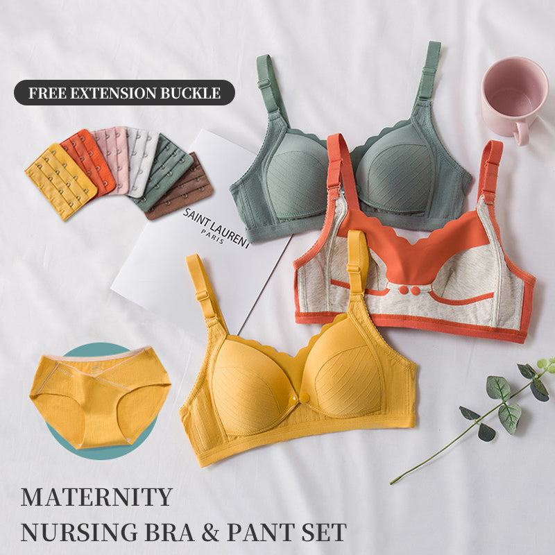 Maternity Solid Color Bra With Anti-sag Function And Front Opening